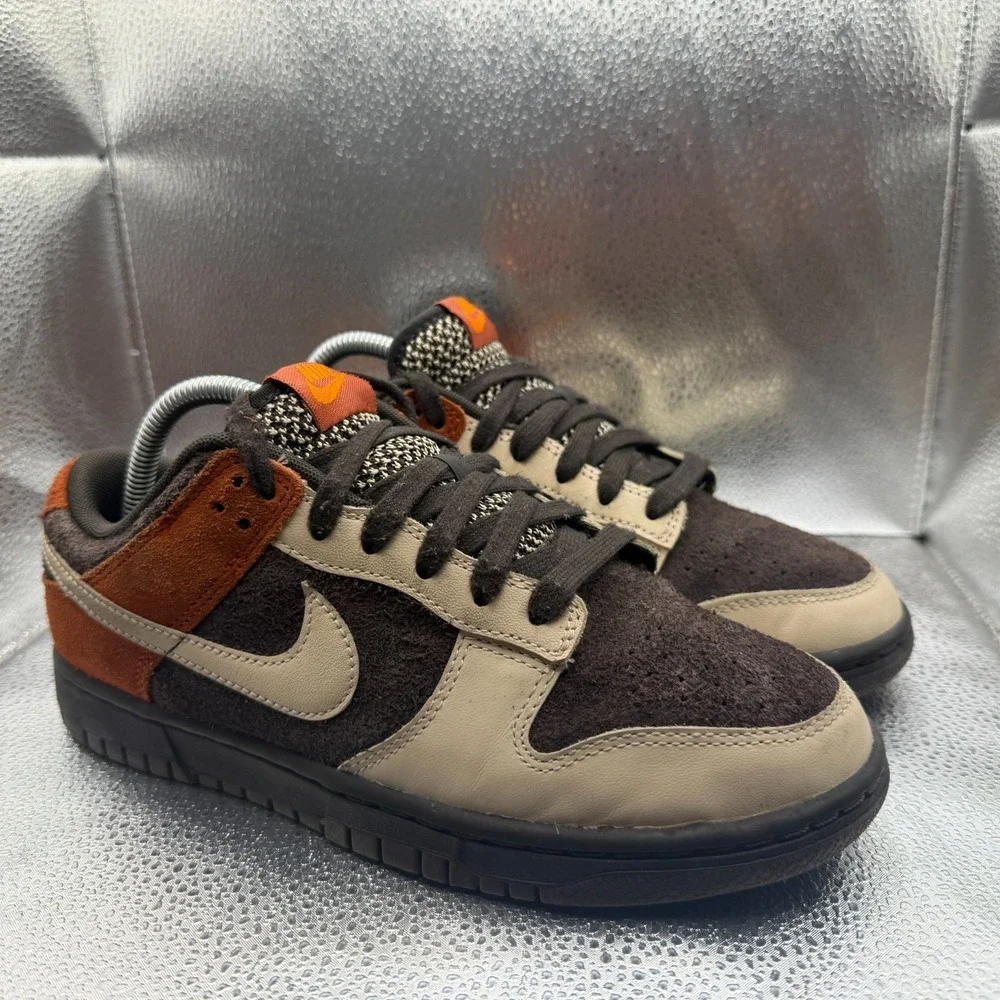 Size 7 Nike Dunk Low Red Panda Brown Suede Leather Mens Sneaker Shoes FV0395-200
